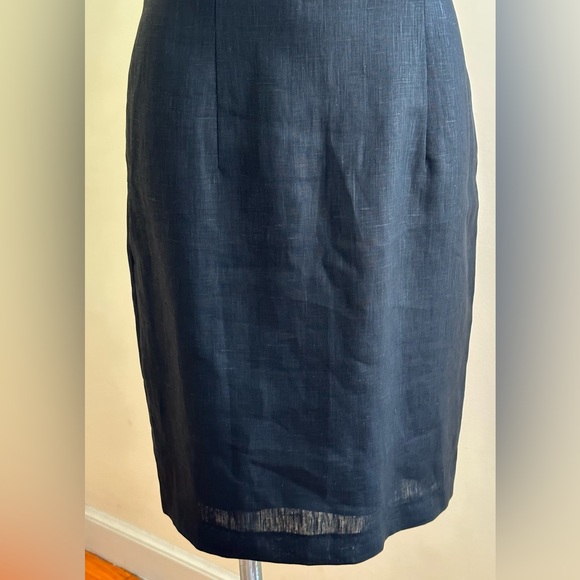 Sake Black 100% Linen Sleeveless Dress Thick Material SZ 10 - Picture 3 of 16